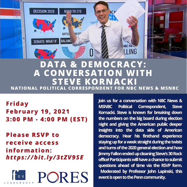 Virtual Event Steve Kornacki Nbc News Msnbc Penn Program On Opinion Research And Election Studies